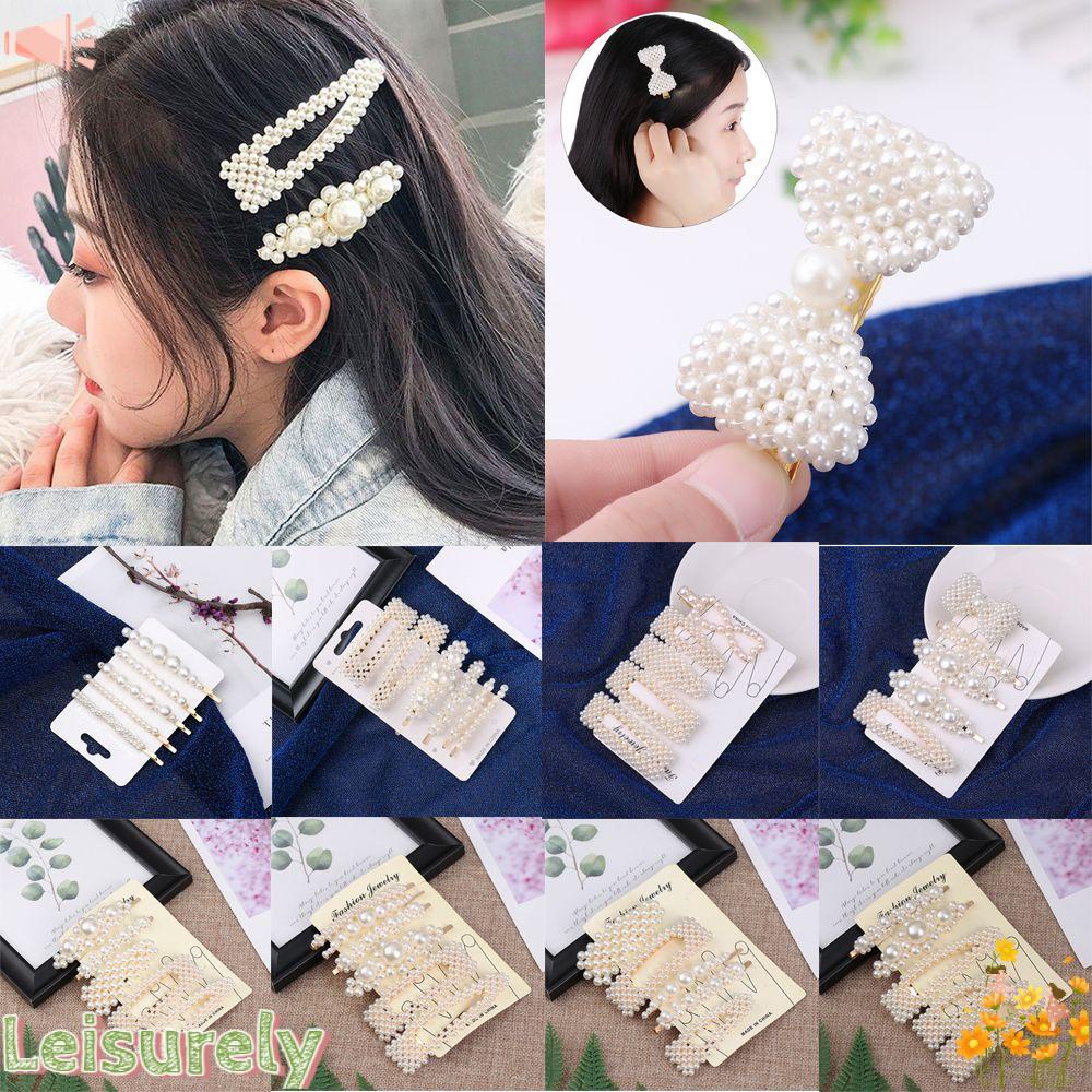 Bộ 5 / 6 Kẹp Tóc Kim Loại Hình Hoa Mới