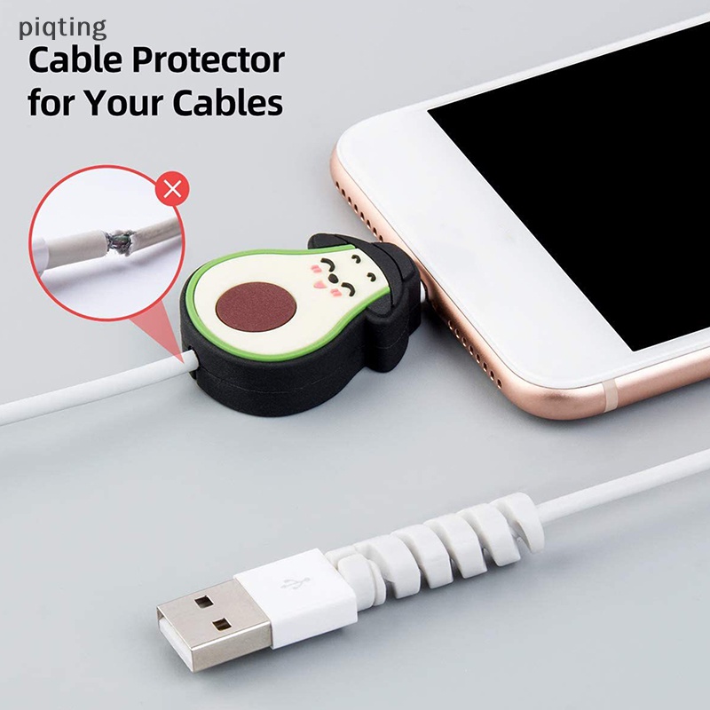 Piqt Dụng Cụ Quấn Bảo Vệ Dây Cáp Sạc USB Hình Động Vật Hoạt Hình Đáng Yêu