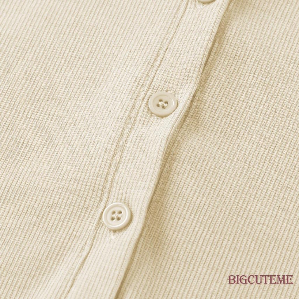 Bộ Áo Liền Quần Ngắn Tay Cổ Bẻ Cài Nút Màu Trơn Thời Trang Dự Tiệc Cho Nữ