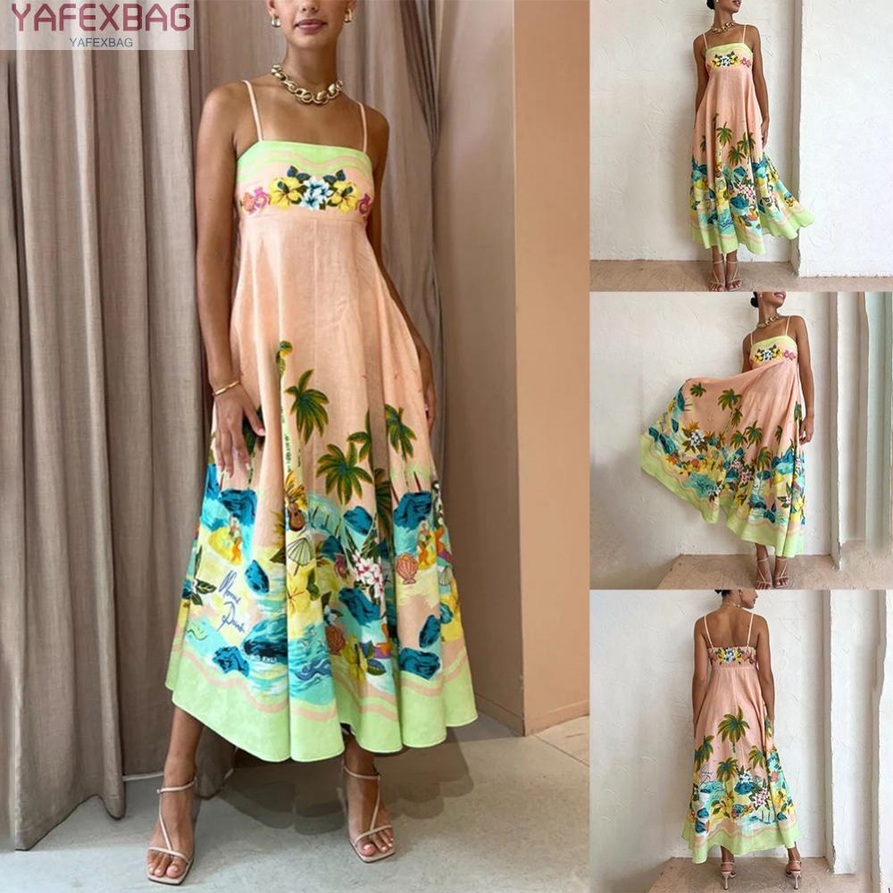 Chic and Comfy Pink Bohemian Beach Maxi Dress for Women Summer Sundress with Floral Print