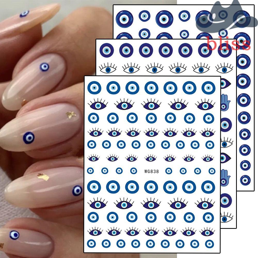 Miếng Dán Trang Trí Móng Tay Tự Dính Họa Tiết Mắt Quỷ Hoạt Hình Cho Nữ