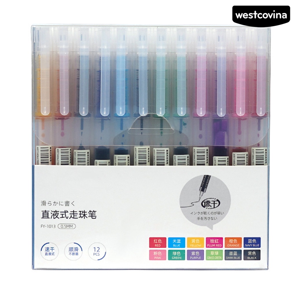[WSTN] [WSTN]✎Set 12 Bút Mực Gel Ngòi 0.5mm 12 Màu