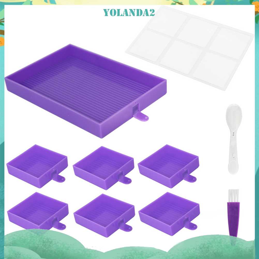 Khay Đựng Hạt Cườm Thêu Tranh Đính Đá Cỡ Lớn Có Nắp Đậy