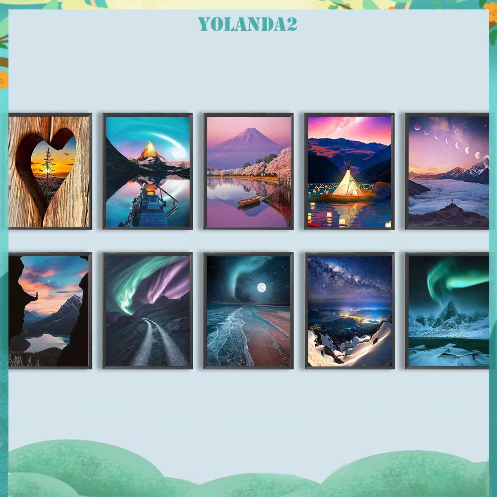 Tranh Đính Đá Kim Cương Toàn Bộ 5D DIY Hình Vẽ Phong Cảnh Trang Trí Nhà Cửa