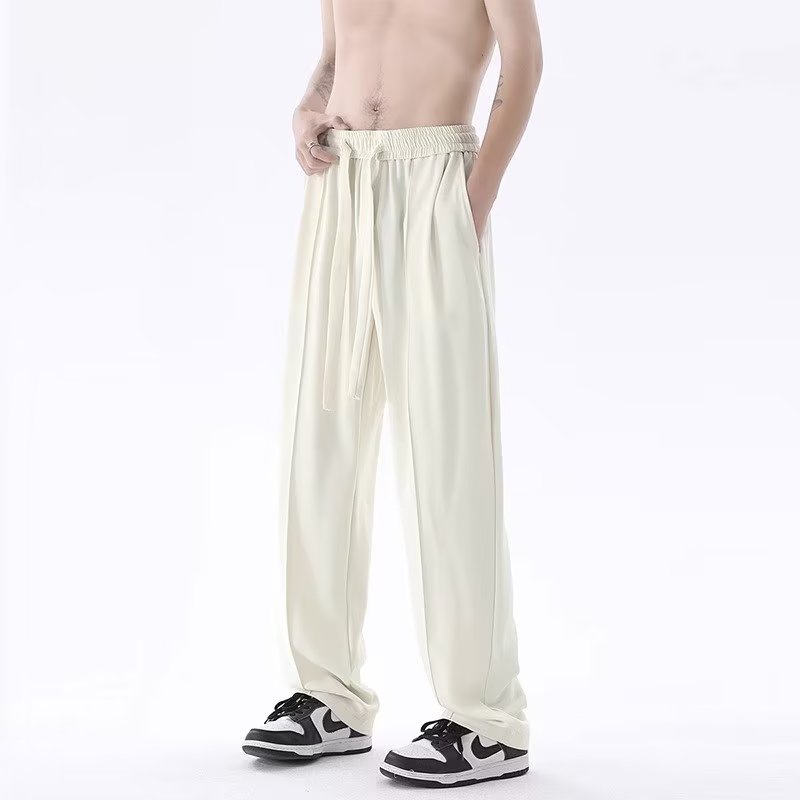 Quần Dài Vải Lụa Lạnh Mỏng Dáng Rộng Kiểu Đường Phố Thời Trang Mùa Hè Cho Nam