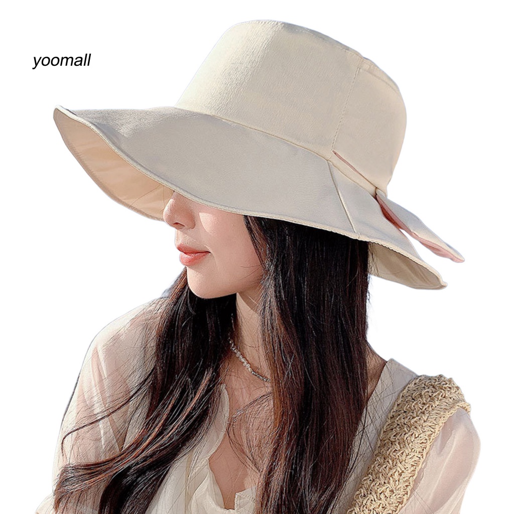 Nón Tai Bèo Vành Rộng Chống Tia UV Thoáng Khí Màu Sắc Đơn Giản Dành Cho Nữ