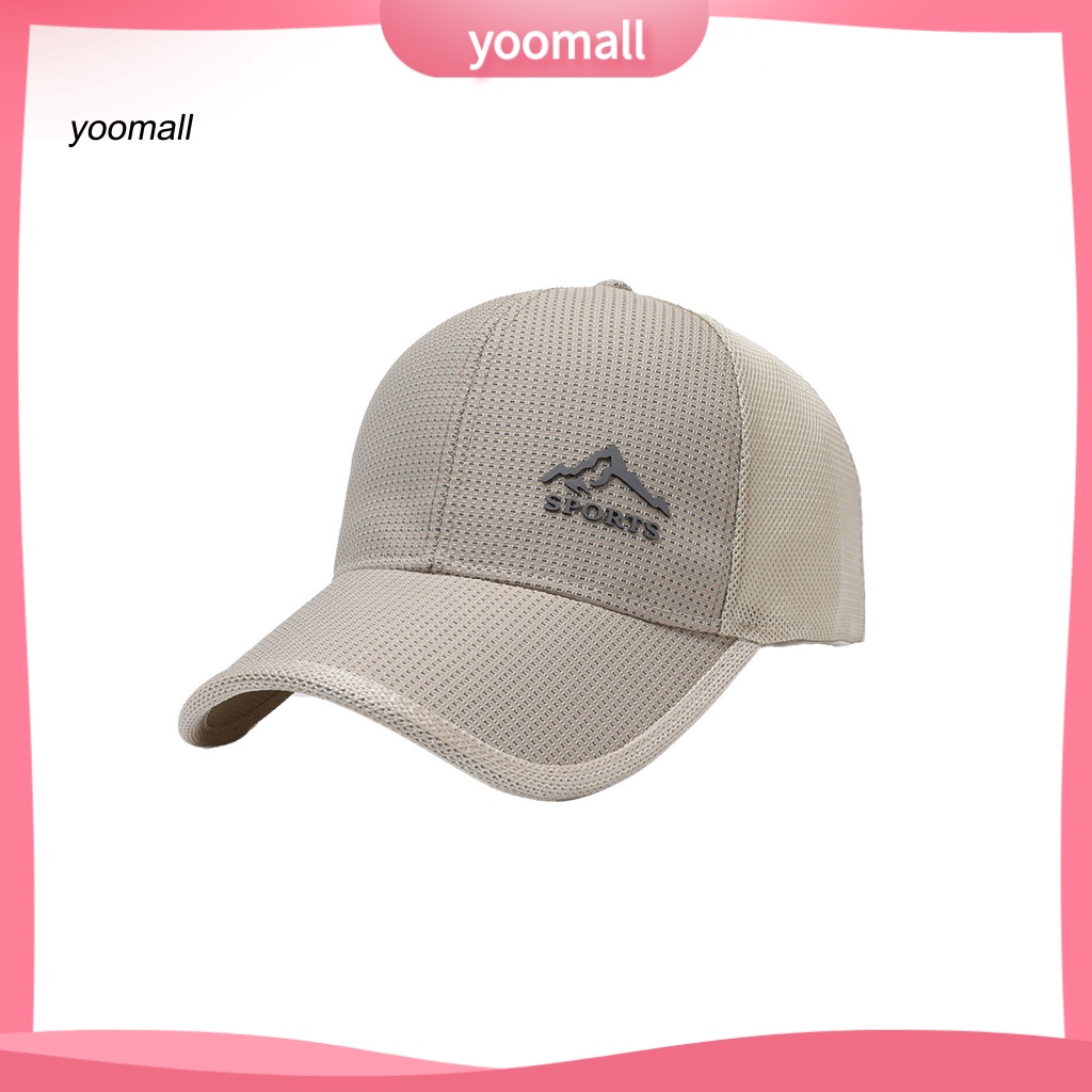 Mũ Lưỡi Trai Màu Trơn Phối Lưới Rỗng Thoáng Khí Chống Tia UV Thời Trang Mùa Hè Cho Nam