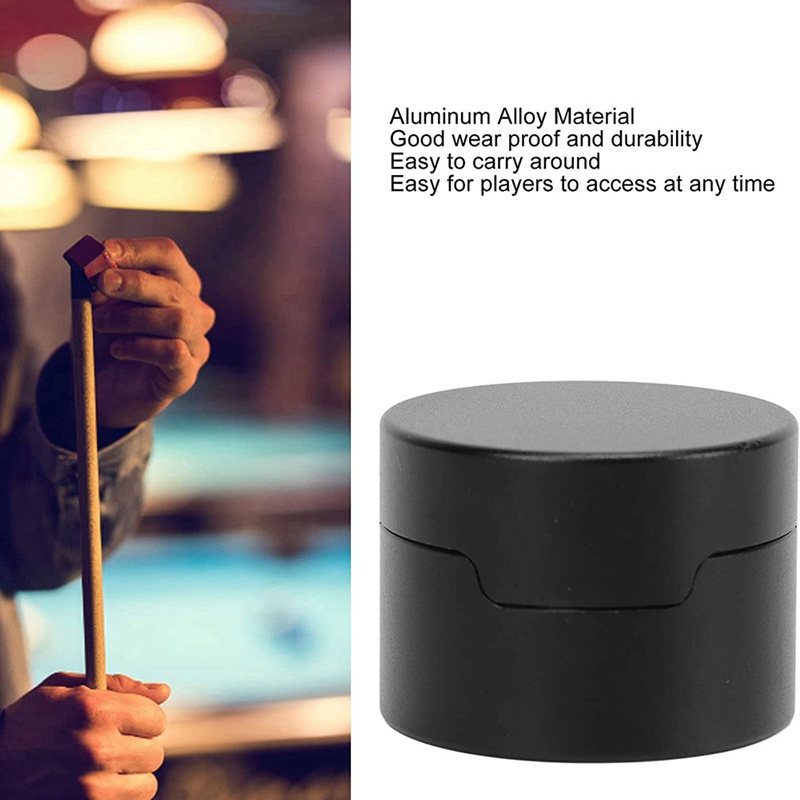 Hộp Đựng Phấn Bida Bằng Hợp Kim Nhôm Hình Tròn Tiện Dụng