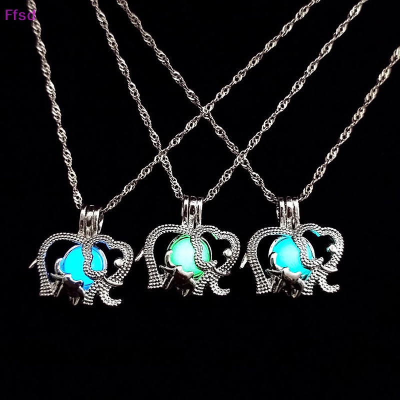 {Ffsd} Vòng cổ Dạ Quang Mặt Dây Hình Voi Khoét Rỗng Phát Sáng Dễ Thương Làm Quà Halloween Cho Nam Và Nữ