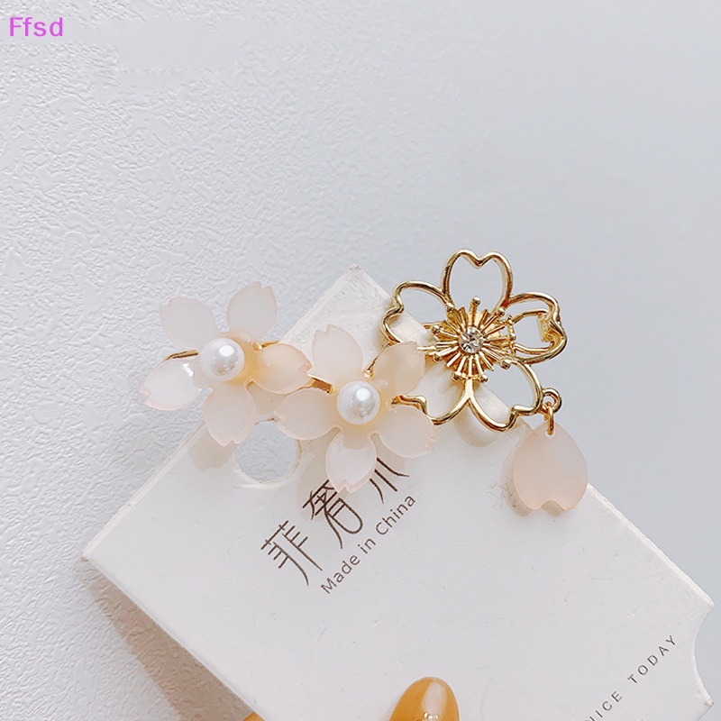 {Ffsd} Kẹp Tóc Kim Loại Acrylic Hình Hoa Anh Đào Ngọt Ngào