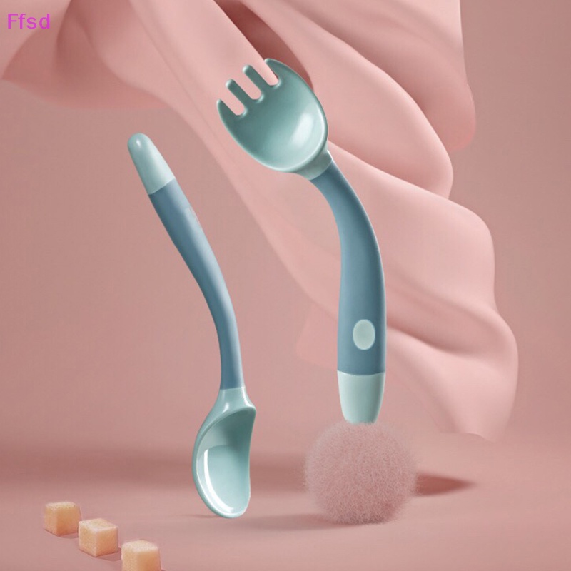 {Ffsd} Bộ Muỗng Nĩa Silicon Tập Ăn Cho Bé