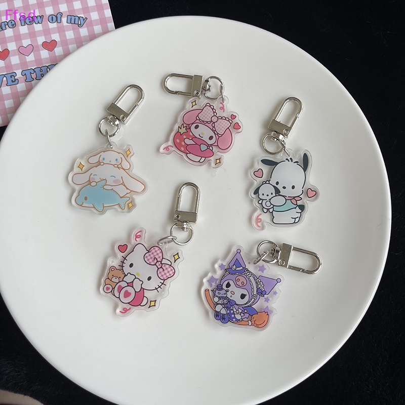 {Ffsd} Móc Chìa Khóa Bằng Acrylic Hình Hoạt Hình Sanrioed Kitty Melody Kuromi Cinnamoroll Dễ Thương Trang Trí Xe Hơi Đồ Chơi Trẻ Em * Hàng Bán Chạy