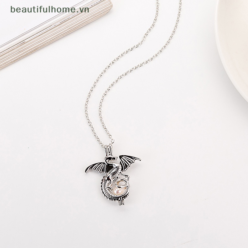 [beautifulhome] Vòng cổ Hợp Kim Mặt Hình Rồng Phát Sáng Trong Bóng Tối Phong Cách Vintage Làm Quà Halloween Cho Nam [beauty]