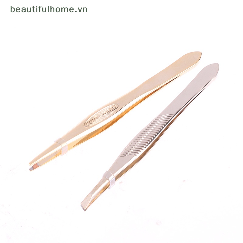 1 Nhíp Nhổ Lông Mày Đầu Dẹt Bằng Thép Không Gỉ