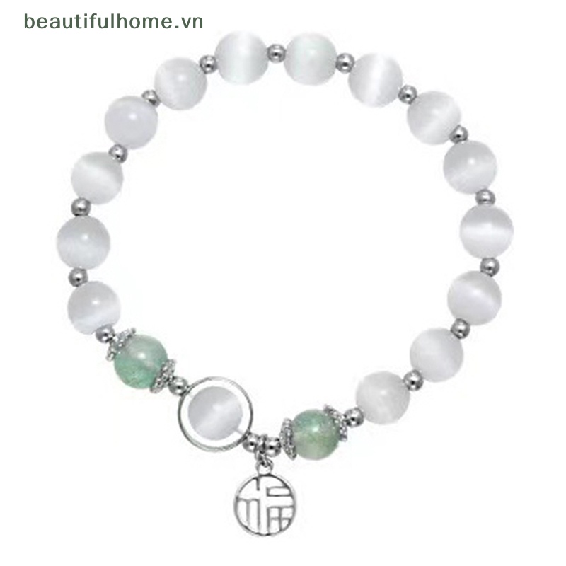 [beautifulhome] Vòng Tay Chuỗi Hạt Đá Mắt Mèo May Mắn Sáng Tạo Thời Trang Cổ Điển Thủ Công Cho Nữ [beauty]