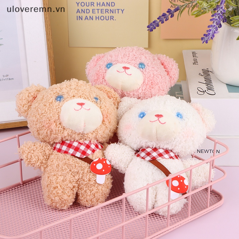 Đồ chơi nhồi bông Hình Gấu Nấm Hoạt Hình Dễ Thương Trang Trí Móc Khóa / Ba Lô / Móc Khóa