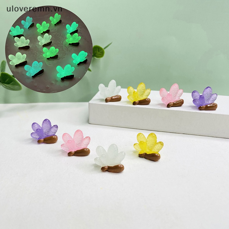 Set 10 San Hô Nhựa Trong Suốt Màu Dạ Quang Trang Trí Nhà Búp Bê