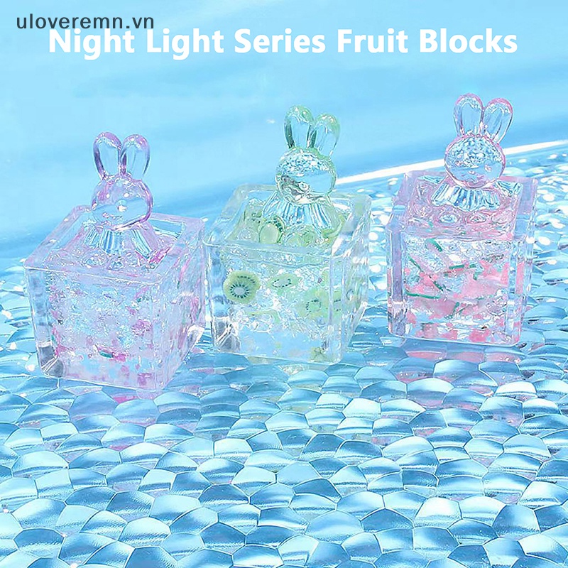 Bộ 2 Đồ trang trí Thỏ Bunny Hoạt Hình Phát Sáng Dùng Trang Trí Tiểu Cảnh