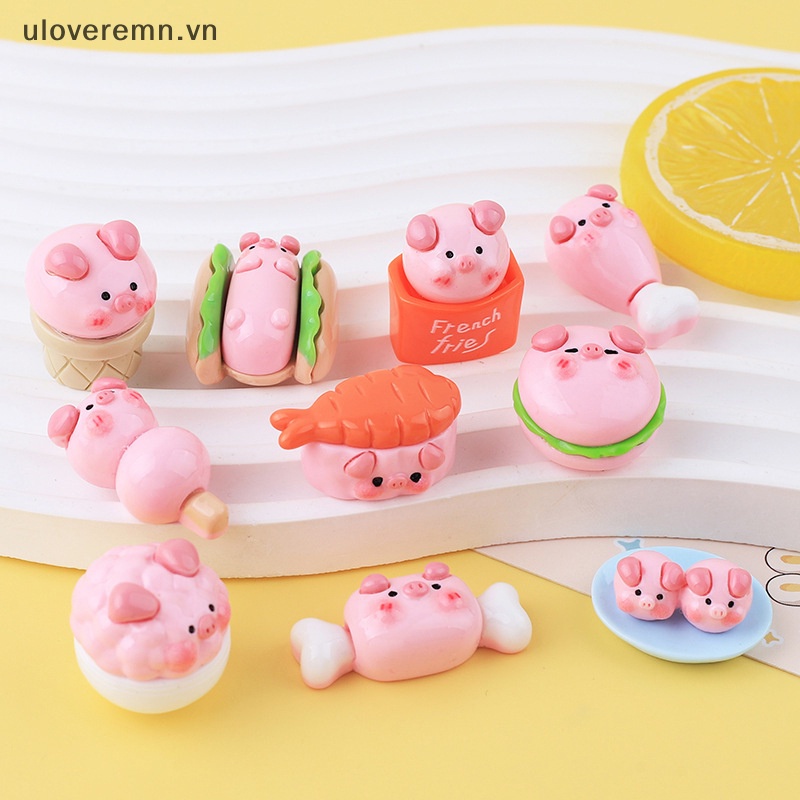 Phụ Kiện Trang Trí Điện Thoại / Để Bàn Hình Chú Heo Hồng Hoạt Hình 3D Bằng Nhựa Resin DIY