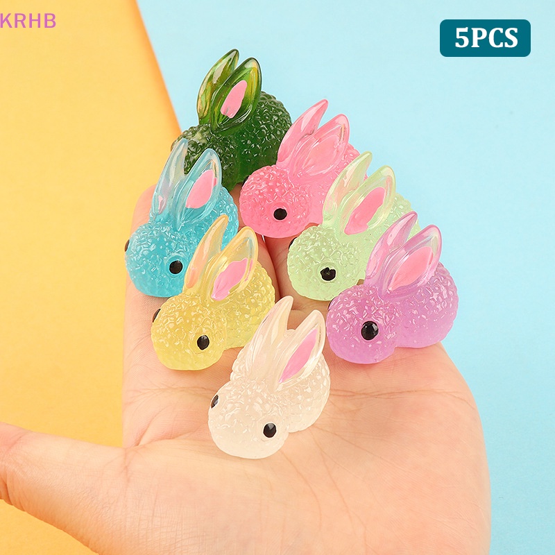 Bộ 5 Tượng Thỏ Mini Trang Trí Tiểu Cảnh Mới