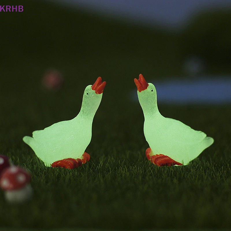 Set 3 Tượng Ngỗng Mini Bằng Nhựa Phát Quang DIY Trang Trí Sân Vườn Mới