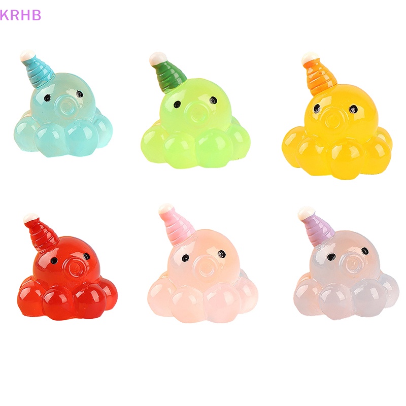 Bộ 2 Tượng Bạch Tuộc Mini Bằng Nhựa Phát Quang Trang Trí Vườn Nhà Mới