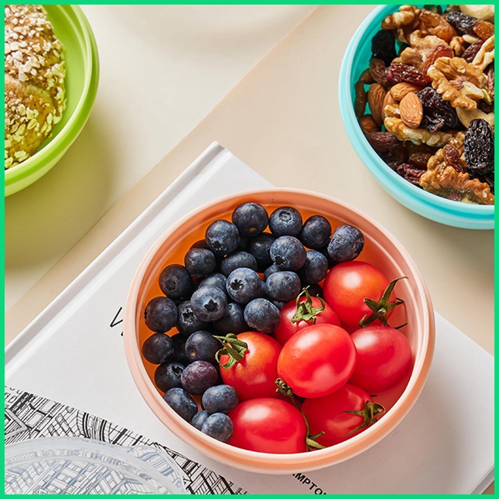 Hộp Đựng Bánh Mì Hình Tròn Có Nắp Đậy Kín Khí Tiện Dụng