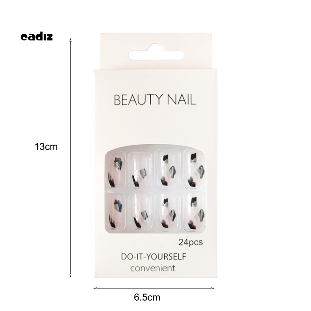 Bộ 24 Móng Tay Giả Dạng Nhấn Bằng Keo Dán Toàn Diện