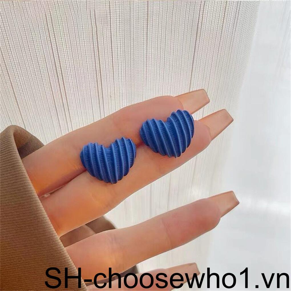 1 Đôi Khuyên Tai Hình Trái Tim Thời Trang Dành Cho Nữ