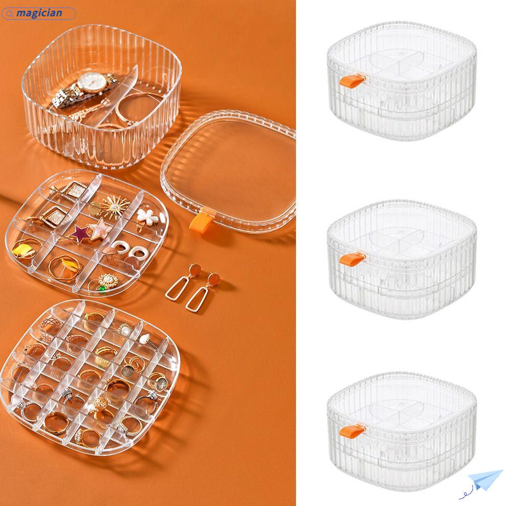 Hộp Đựng Trang Sức Nhiều Tầng Trong Suốt Chống Bụi Tiện Dụng Ốp
