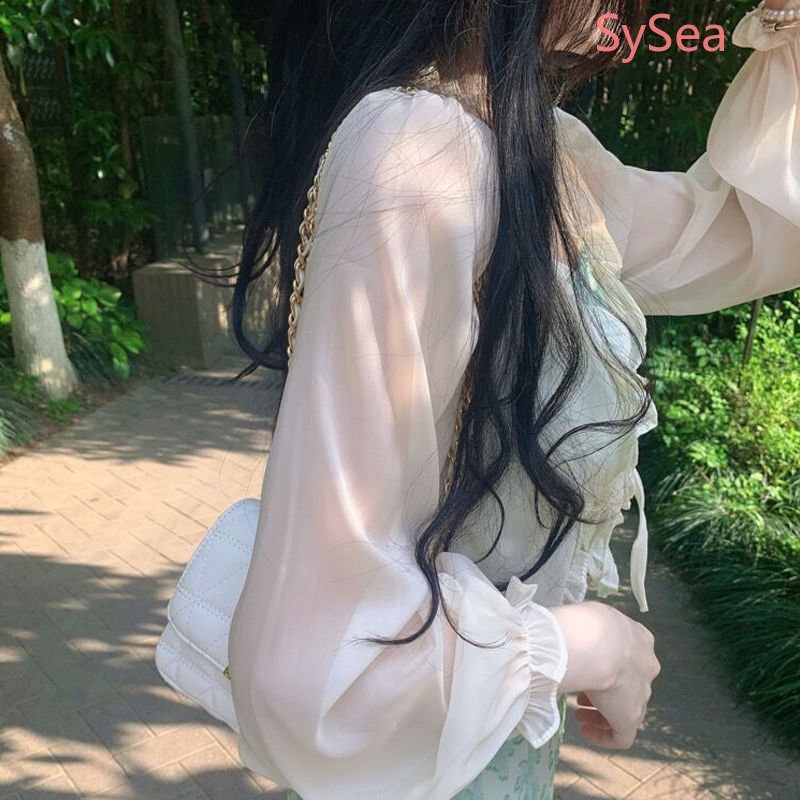 Áo Sơ Mi Voan Phối Ren Thời Trang Mùa Hè Dành Cho Nữ