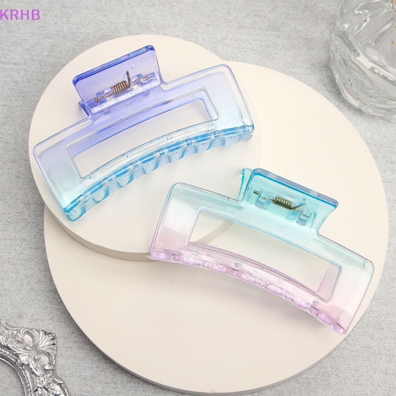 Kẹp Tóc Càng Cua Bằng Nhựa Trong Suốt Màu Gradient Phong Cách Hàn Quốc Mới