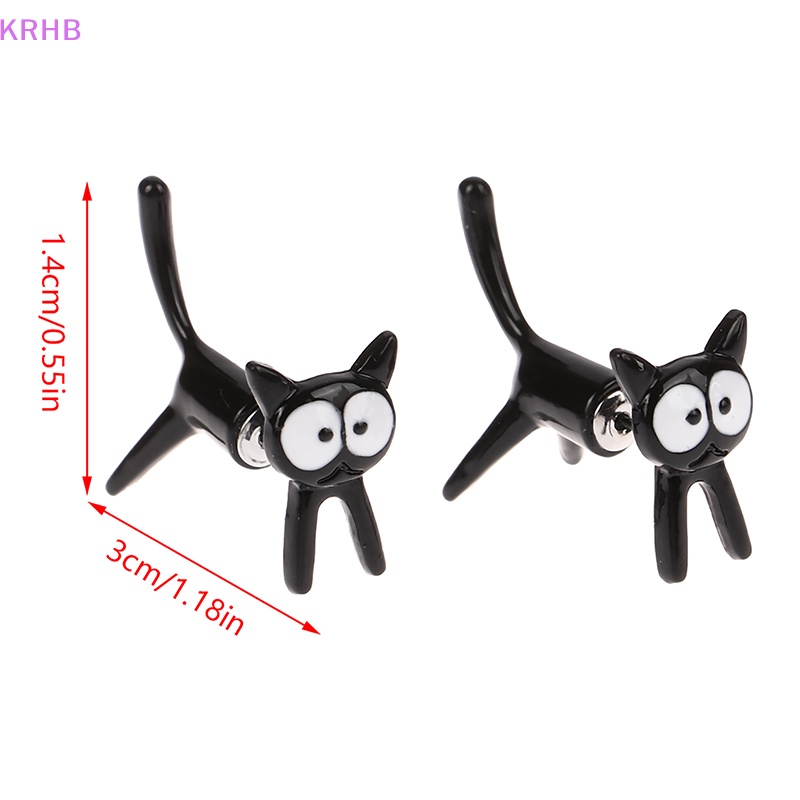 1 Đôi Bông Tai Hình Mèo Đen Vui Nhộn Dành Cho Nữ Mới