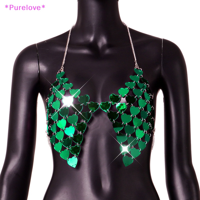 Áo Croptop Lưới Hở Lưng Đính Kim Sa Hình Trái Tim Gợi Cảm Cho Nữ Mới