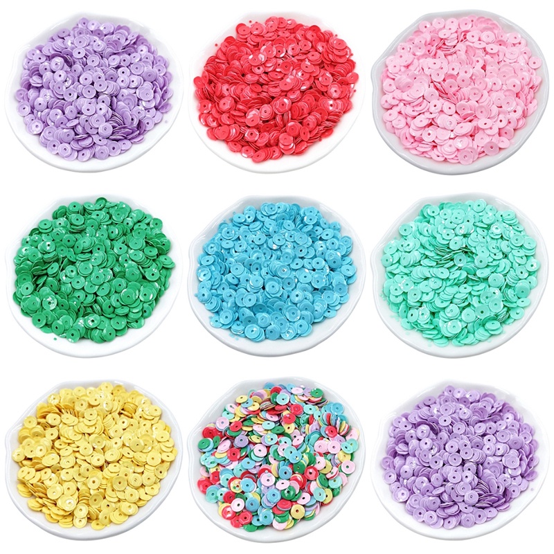 Set 1500 Hạt Kim Sa Tròn Nhiều Màu Bằng Nhựa PVC 6mm Trang Trí Ốp