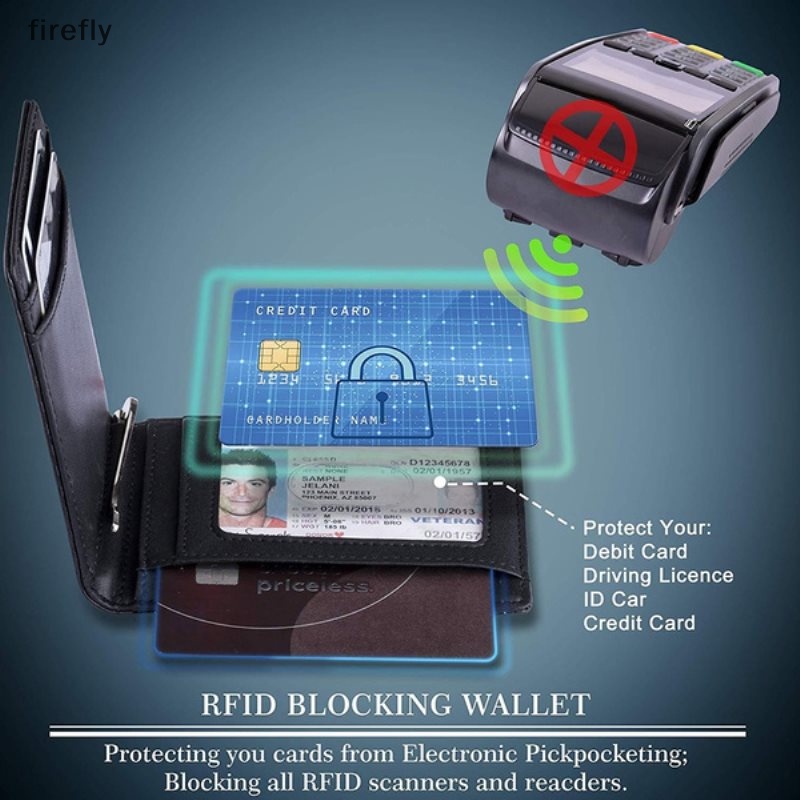 Ví Da Thật Dáng Ôm Có Kẹp Tiền RFID Phía Trước Cho Nam [firefly]