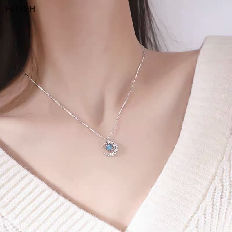 Vòng cổ Mặt Hình Ngôi Sao Và Mặt Trăng Tinh Tế Thời Trang Cho Nữ 439br