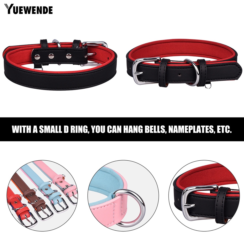Vòng Cổ Chữ D Bằng Da Nhân Tạo Siêu Mềm Thoáng Khí Chống Thất Lạc Cho Thú Cưng