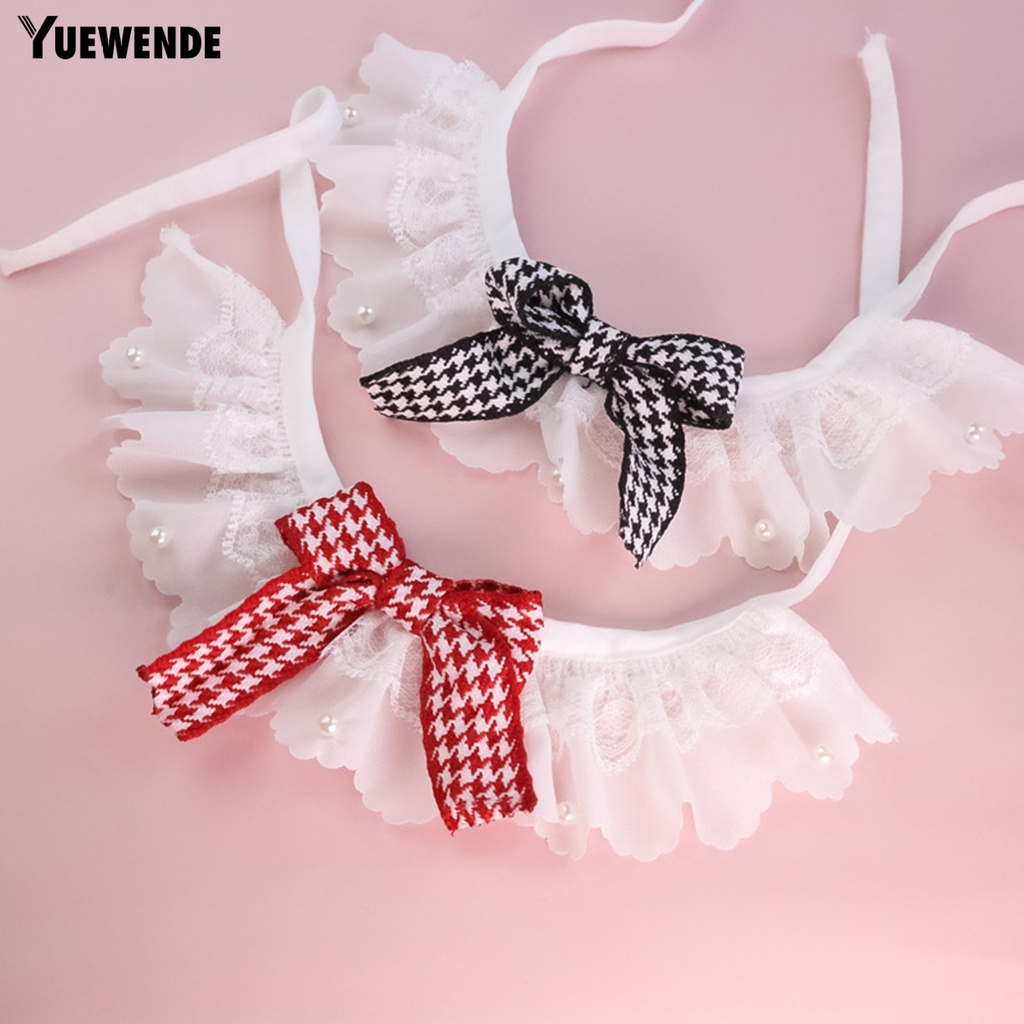 Yq.e Khăn Choàng Cổ Thắt Nơ Viền Ren Mềm Mại Thoải Mái Độ Ổn Định Cao Trang Trí Bên Ngoài Cho Thú Cưng