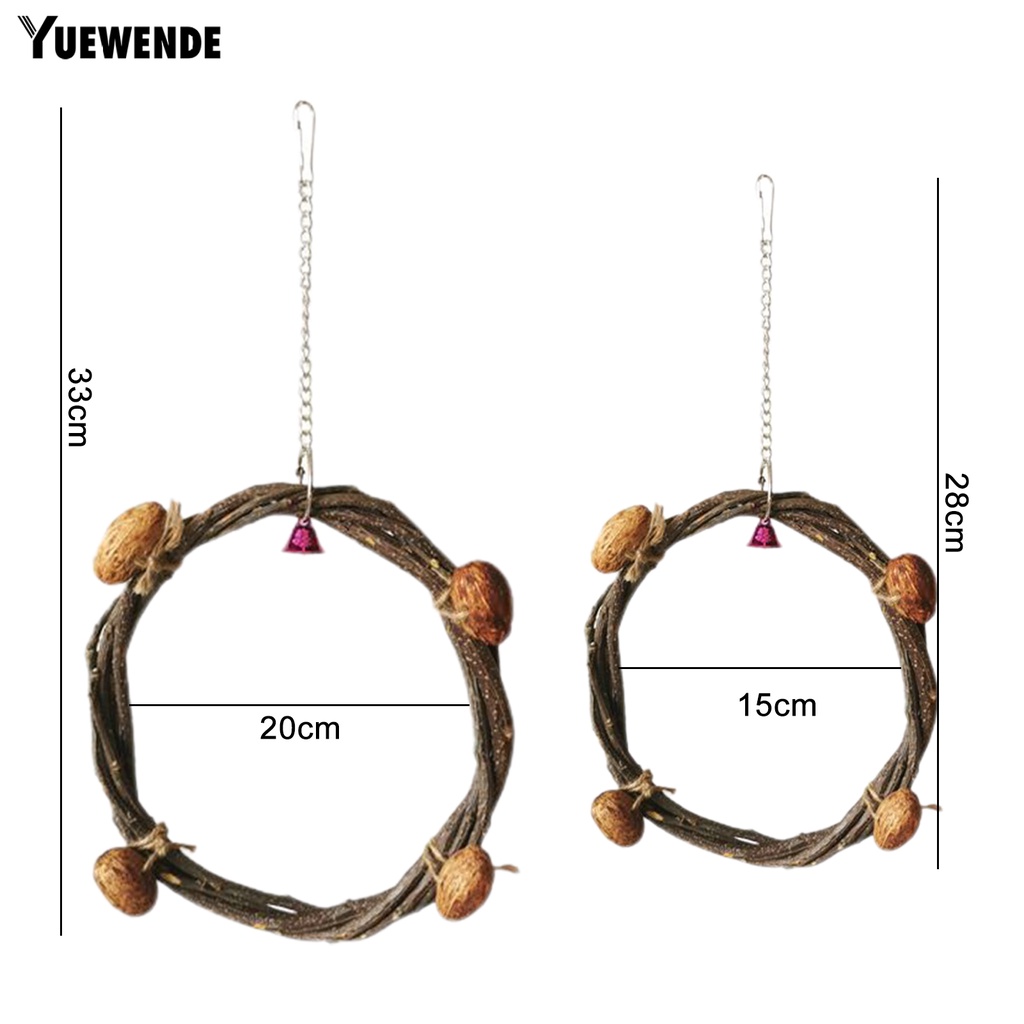 Yq.e Đồ Chơi Vòng Treo Chống Cắn Không Mùi Bằng Chất Liệu Tự Nhiên Không Gây Kích Ứng Trang Trí Trong Nhà Cho Vẹt