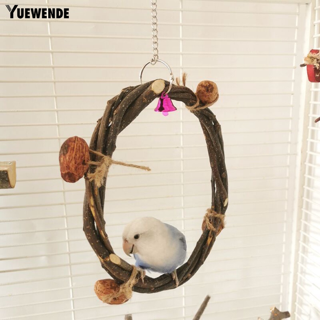 Yq.e Đồ Chơi Vòng Treo Chống Cắn Không Mùi Bằng Chất Liệu Tự Nhiên Không Gây Kích Ứng Trang Trí Trong Nhà Cho Vẹt