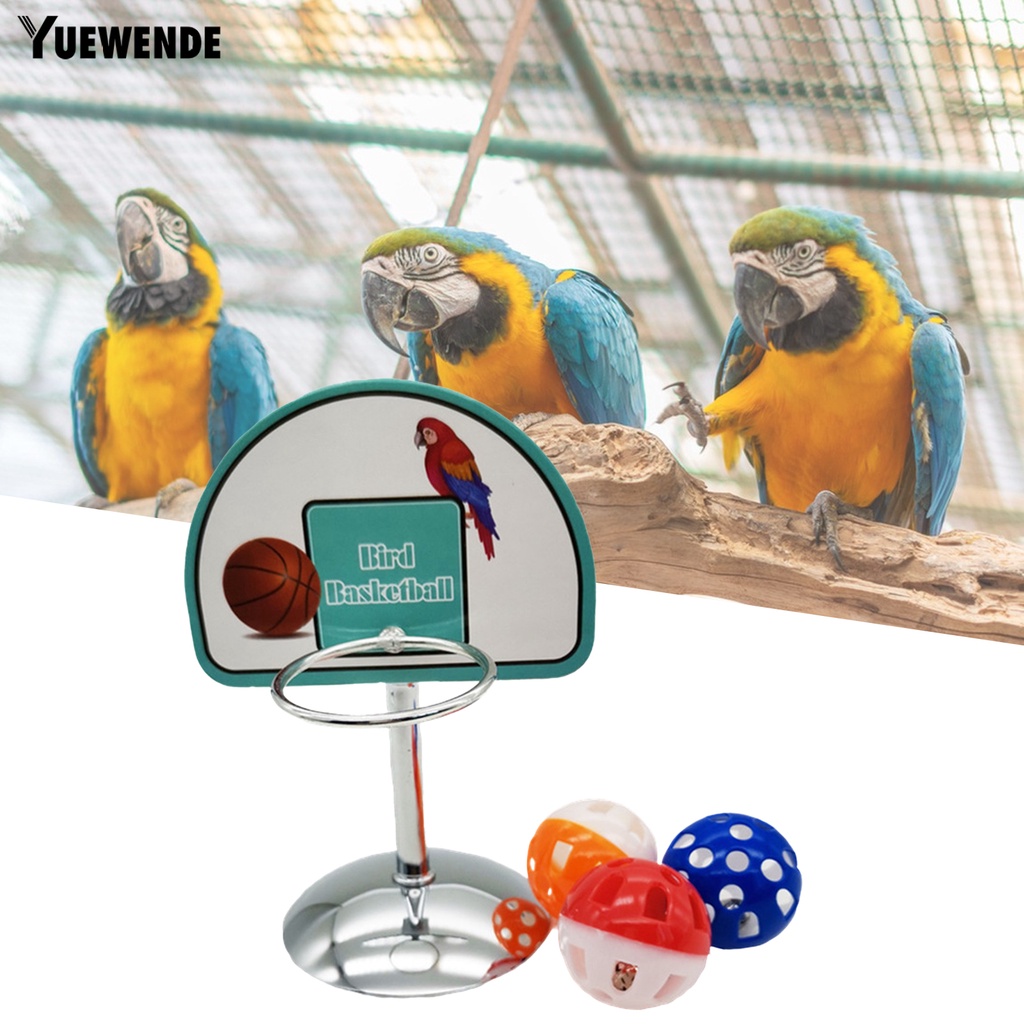 1 Bộ Đồ Chơi Bóng Rổ Đế Tròn Có Chuông Cho Chim Vẹt