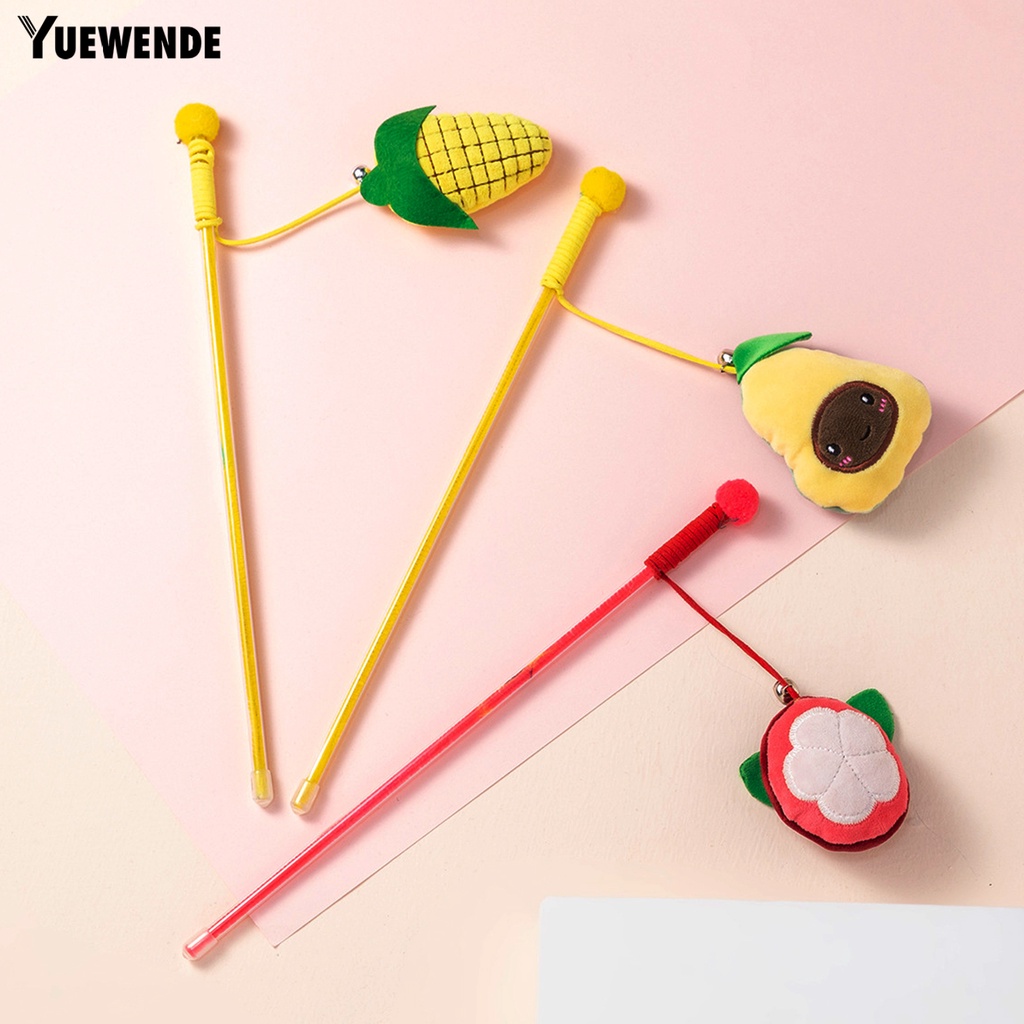 Gậy Đồ Chơi Tương Tác Bằng Nhựa Mềm Đính Trái Cây Giải Tỏa Căng Thẳng Dành Cho Mèo YQ.E