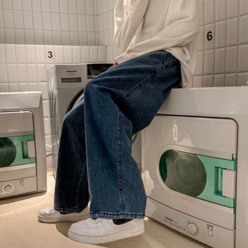 Quần Jean Ống Rộng Phong Cách Đường Phố Cá Tính Cho Nam