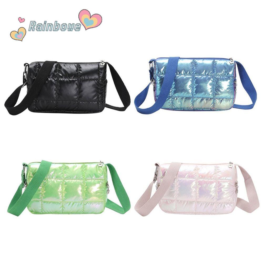 Túi Đeo Chéo Bằng Cotton Gọn Nhẹ Màu Cầu Vồng Thời Trang Cho Nữ