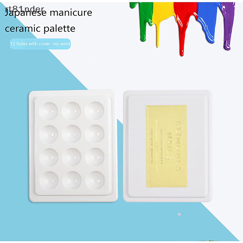 Rt Bảng Pha Màu Nước Vẽ Móng Nghệ Thuật Bằng Gốm Sứ Có Nắp Nhựa Paing n