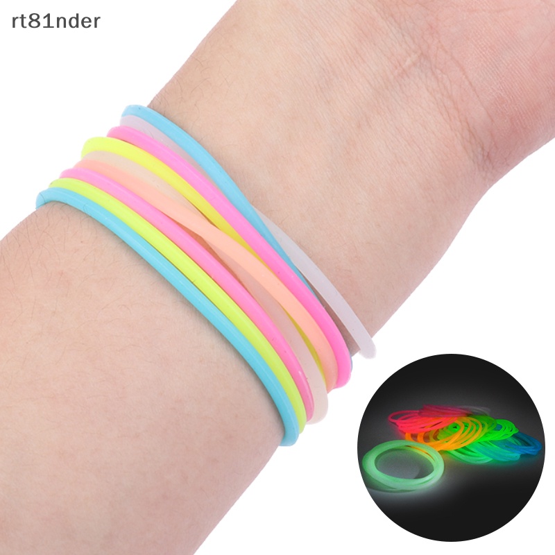 Rt Set 10 Vòng Tay Silicone Phát Quang DIY Thời Trang