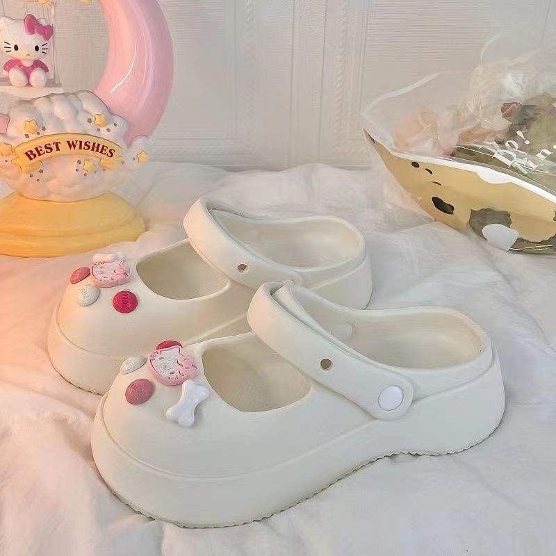 Dép Sandal Đế Dày Mềm Mại Chống Trượt Thoải Mái Họa Tiết Hoạt Hình Hello Kitty