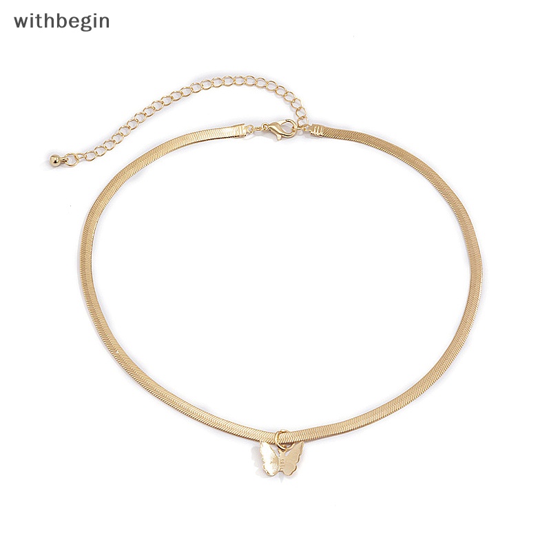 Vòng cổ Mặt Hình Bươm Bướm Màu Sắc Vàng Phong Cách Cổ Điển Thời Trang Cho Nữ