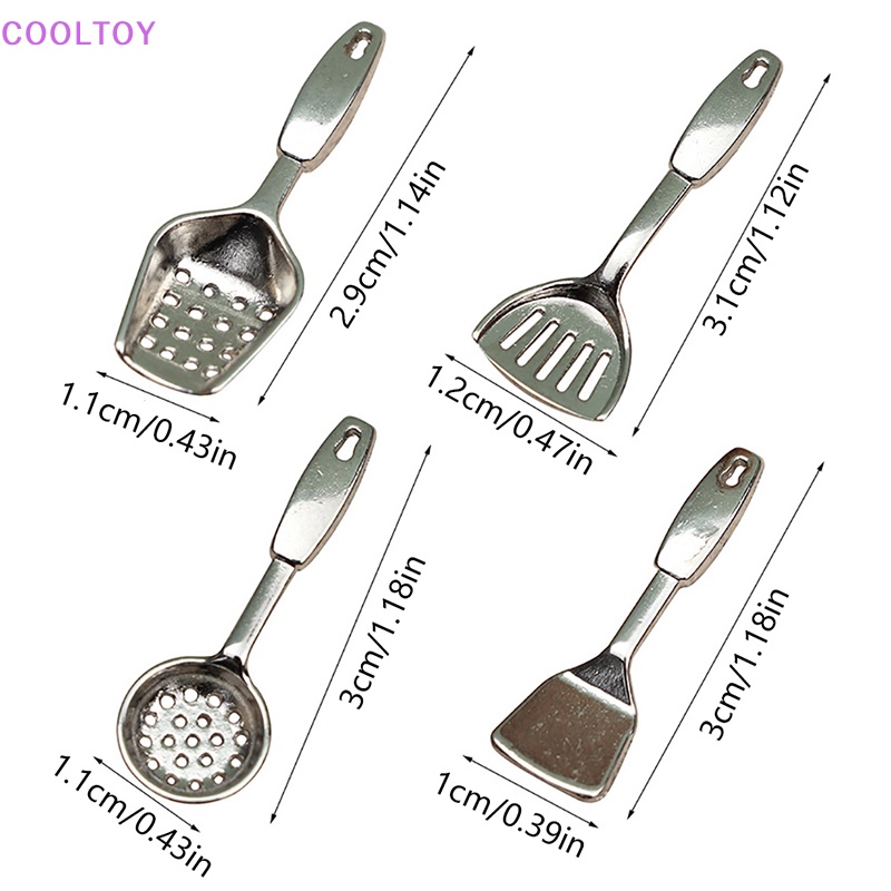 Set 4 Muỗng Xúc Tỉ Lệ 1: 12 Dùng Để Trang Trí Nhà Búp Bê